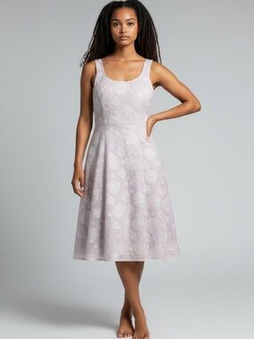 Loft Ann Taylor Silk Elegant Lavender Floral Dress